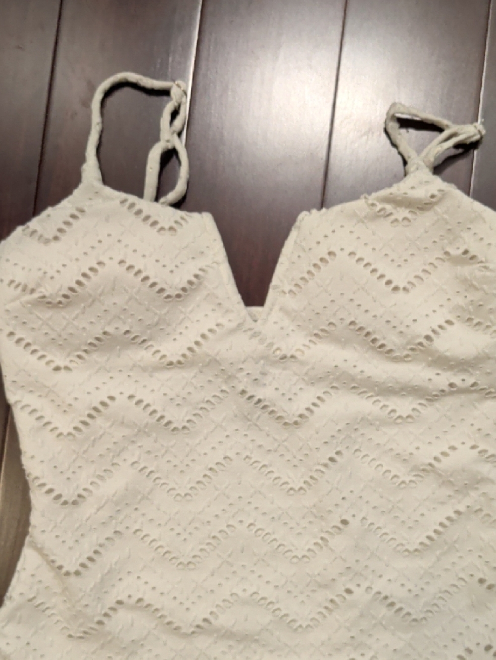 refuge White Eyelet One-Piece Swimsuit - Picture 2 of 8